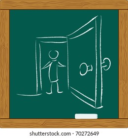 businessman opening the door