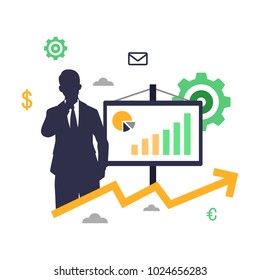 Businessman with opportunities. Business concept vector