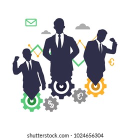 Businessman with opportunities. Business concept vector