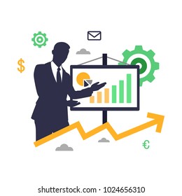 Businessman with opportunities. Business concept vector