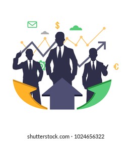 Businessman with opportunities. Business concept vector