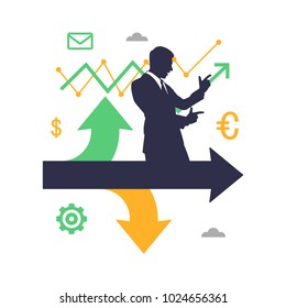 Businessman with opportunities. Business concept vector