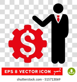 Businessman Options EPS vector pictograph. Illustration style is flat iconic bicolor intensive red and black symbol.