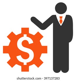 Businessman Options vector icon. Style is bicolor flat symbol, orange and gray colors, white background.