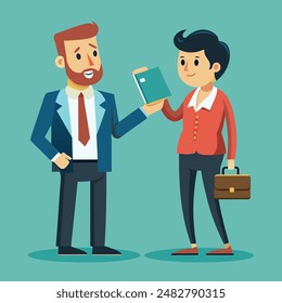 Businessman Ordering Subordinate Flat Illustration