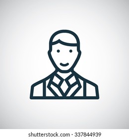 Businessman outline, thin, flat, digital icon for web and mobile
