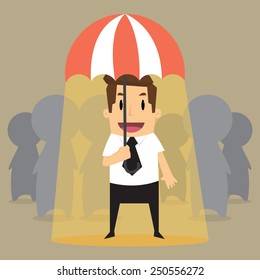 businessman outstanding in worker.vector