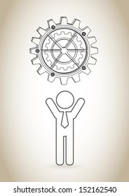 businessman over gray background vector illustration