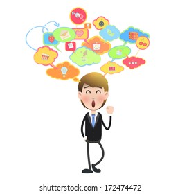businessman over isolated background. Vector design 