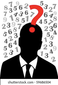Businessman over numbers vector