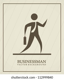 businessman over vintage background. vector illustration