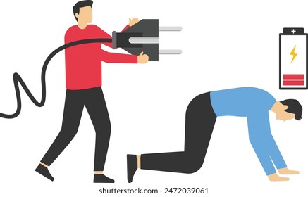 Businessman overworked and need to take break

