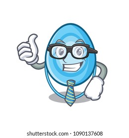 Businessman oxygen mask character cartoon