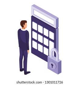 businessman with padlock
