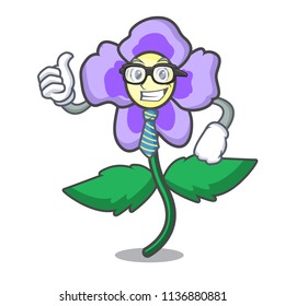 Businessman pansy flower character cartoon