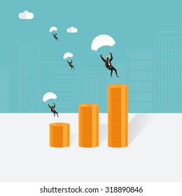  businessman with parachute