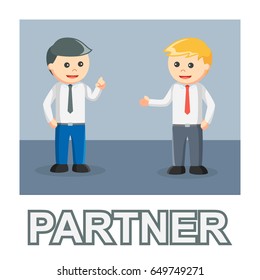 businessman partner photo text style
