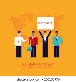 Businessman partnership Teamwork Collaboration Successful business team concept Flat design