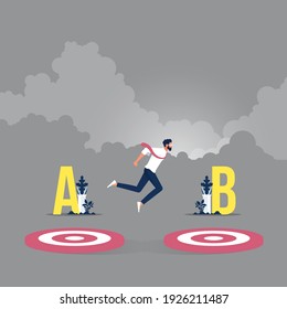 Businessman passes to second plan, Success solution, Contingency plan concept
