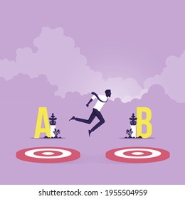 Businessman passes to second plan, Success solution, Contingency plan concept