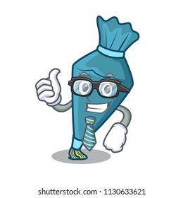 Businessman pastrybag character cartoon style vector illustration