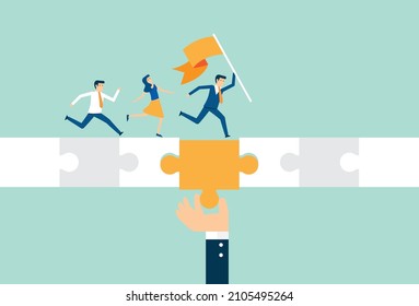 Businessman pave the way to their goals, target guideline, business goals, expected success, Vector illustration design concept in flat style