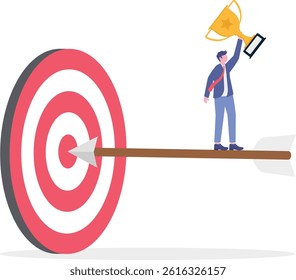 Businessman pave the way to their goals, work towards goals, business goals, congratulations on success, Vector illustration design concept in flat style



