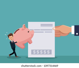 Businessman paying bills