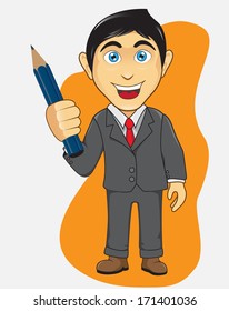 Businessman with pencil pose