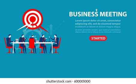 Businessman people brainstorming and presentation other in agreement. Concept business illustration, people meeting for marketing deals to success