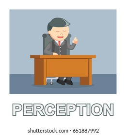 businessman perception photo text style