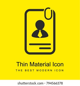 Businessman personal data paper bright yellow material minimal icon or logo design