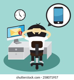 Businessman and phone in bubble talk message
