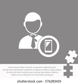 Businessman with phone  icon Vector design.