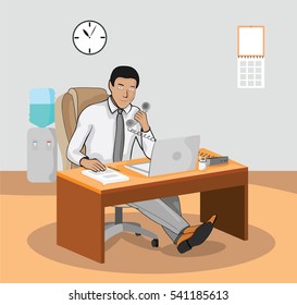 Businessman with the phone in the office