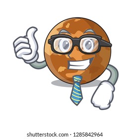 Businessman picture of a cartoon mercury planet