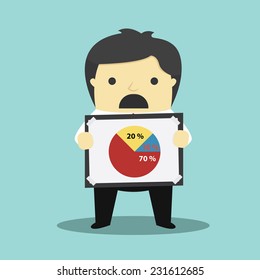 Businessman with pie chart