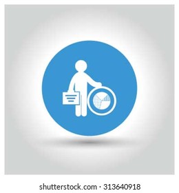 Businessman piechart Icon. Black Business Pictogram. vector illustration