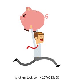 Businessman with piggy savings
