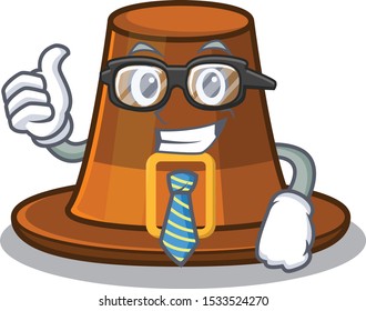 Businessman pilgrims hat isolated with the cartoon