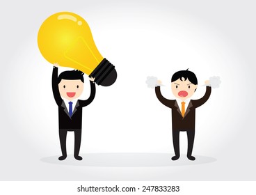 Businessman is plagiarizing idea to work and someone was angry