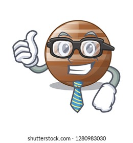 Businessman planet ray jupiter above sky cartoon