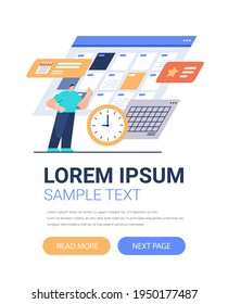 businessman planning day scheduling appointment in online calendar app agenda meeting plan time management