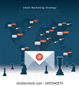 Businessman Planning Email Strategy, Email Marketing Campaign, Drip Marketing Concept 