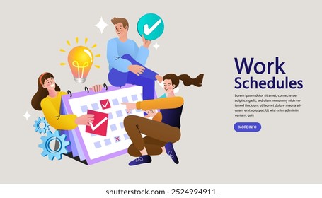 businessman is planning his work. news and events, reminder and timetable. Job schedule optimization. Business Plan and Time Management. planning teamwork. Flat vector illustration.