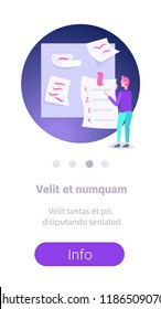 businessman planning schedule making notes time management concept business man project manager male cartoon character rear view full length flat vertical copy space vector illustration