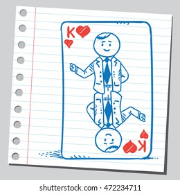 Businessman playing card