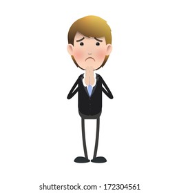 businessman pleading over white background. Vector design 