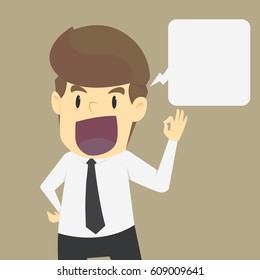 A businessman pleased with the proposal. vector