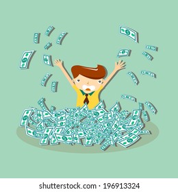 businessman with plenty of cash. 